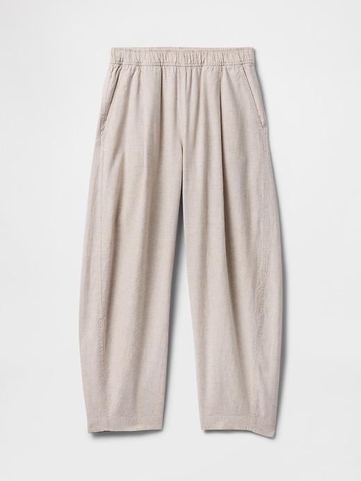 Mid Rise Linen-Blend Easy Barrel Pants Product Image