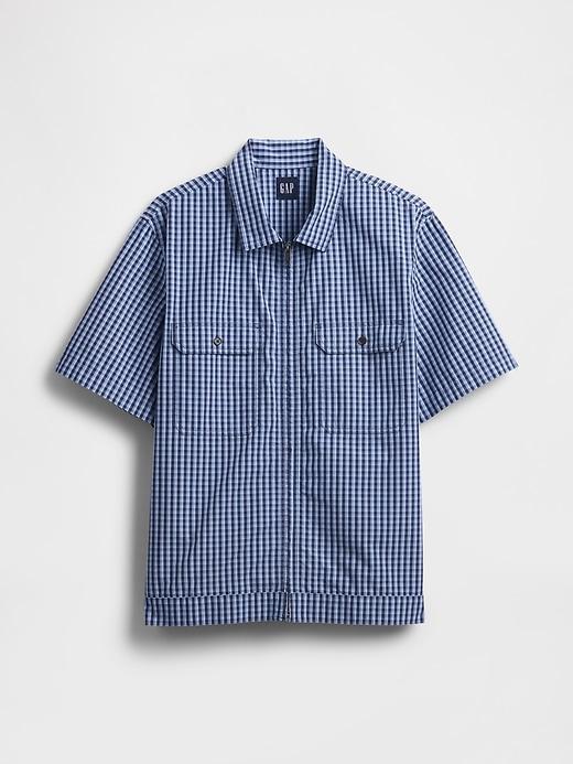Poplin Full-Zip Pocket Shirt Product Image
