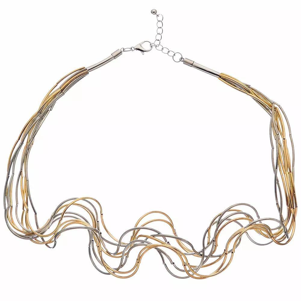 Juvell Two Tone 18k Gold Plated Multi-Strand Necklace, Women's, Size: 17-19" ADJ Product Image