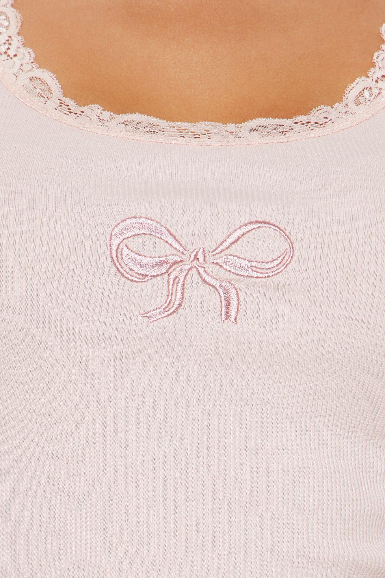 Lil Bow Lace Tank Top - Pink Product Image