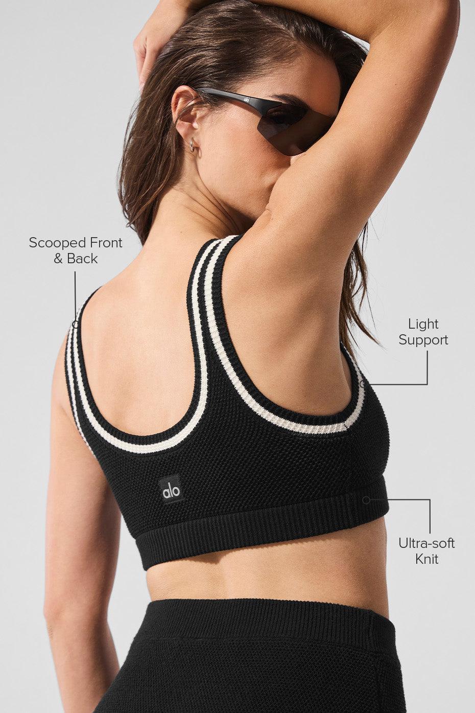 Tennis Club Sweater Knit Bra - Black/Ivory Product Image