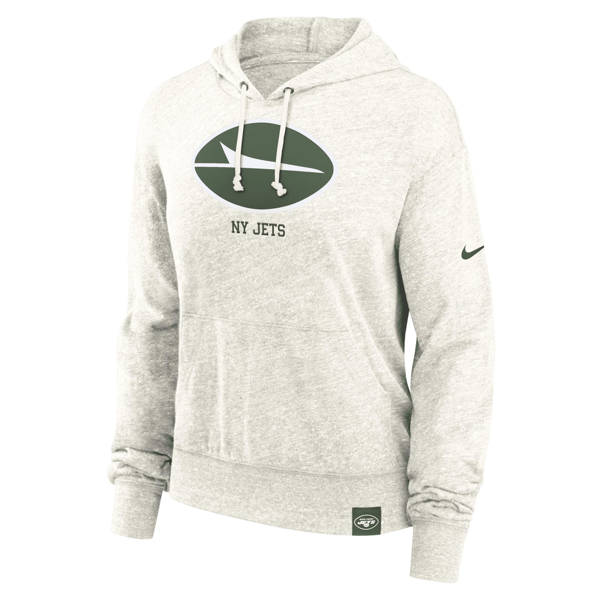 Womens Nike Cream New York Jets Gym Vintage Logo Pullover Hoodie Product Image