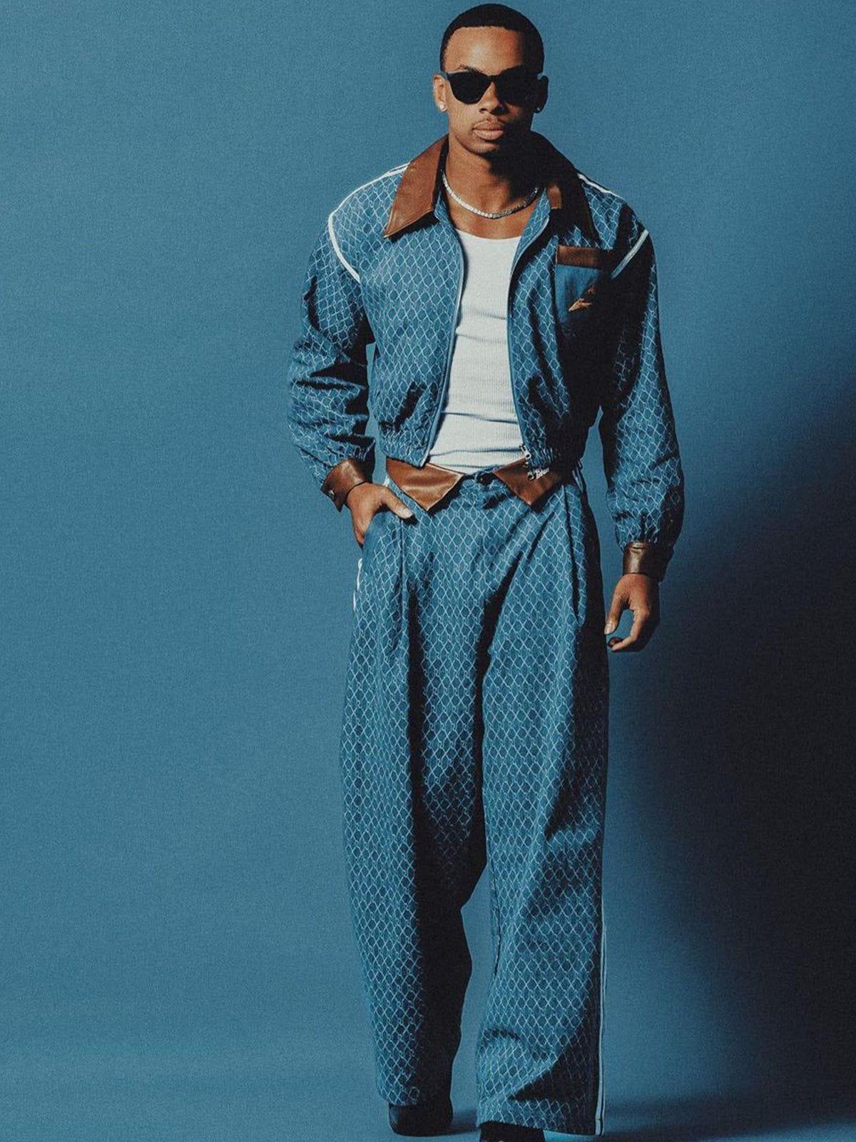 Aelfric Eden Vintage Denim Jacquard Cropped Jacket Product Image