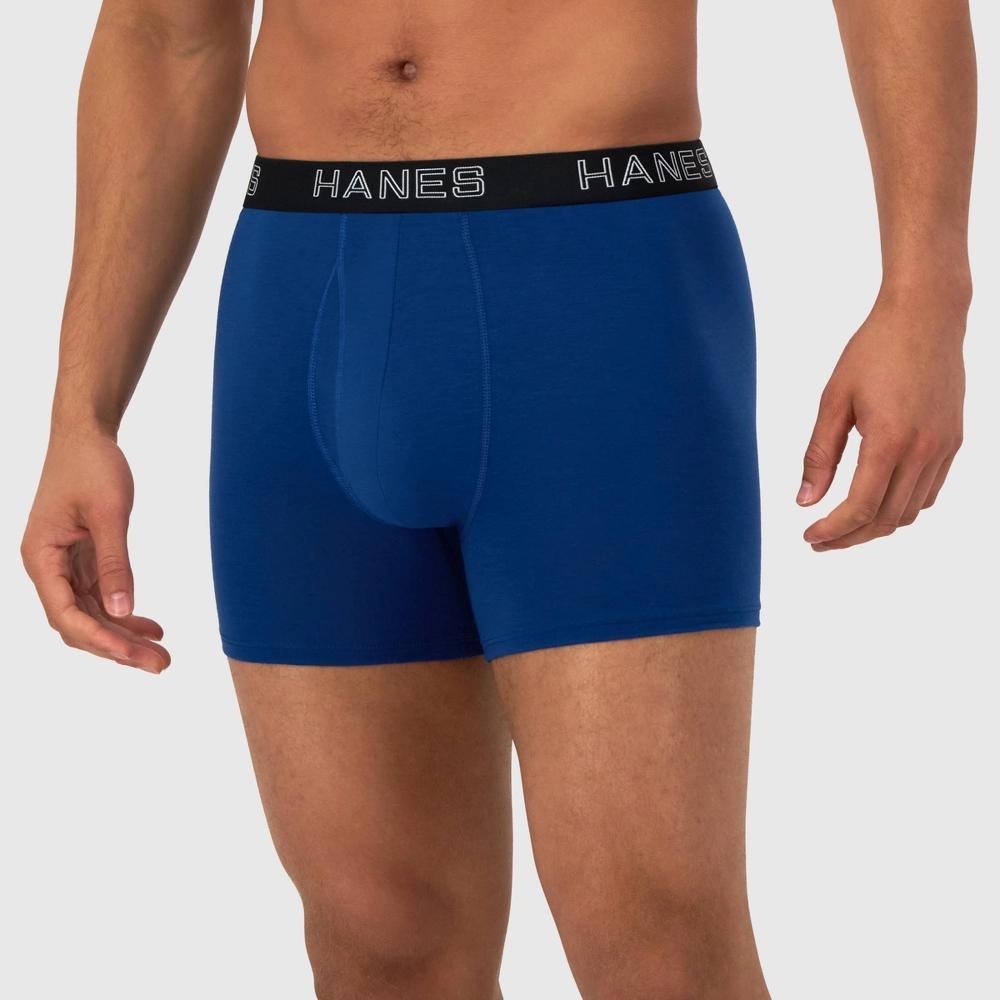 Hanes Premium Men's 3pk Trunks Total Support Pouch - Blue/Green M: Tagless, Moisture Wicking, 4-Way Stretch Product Image