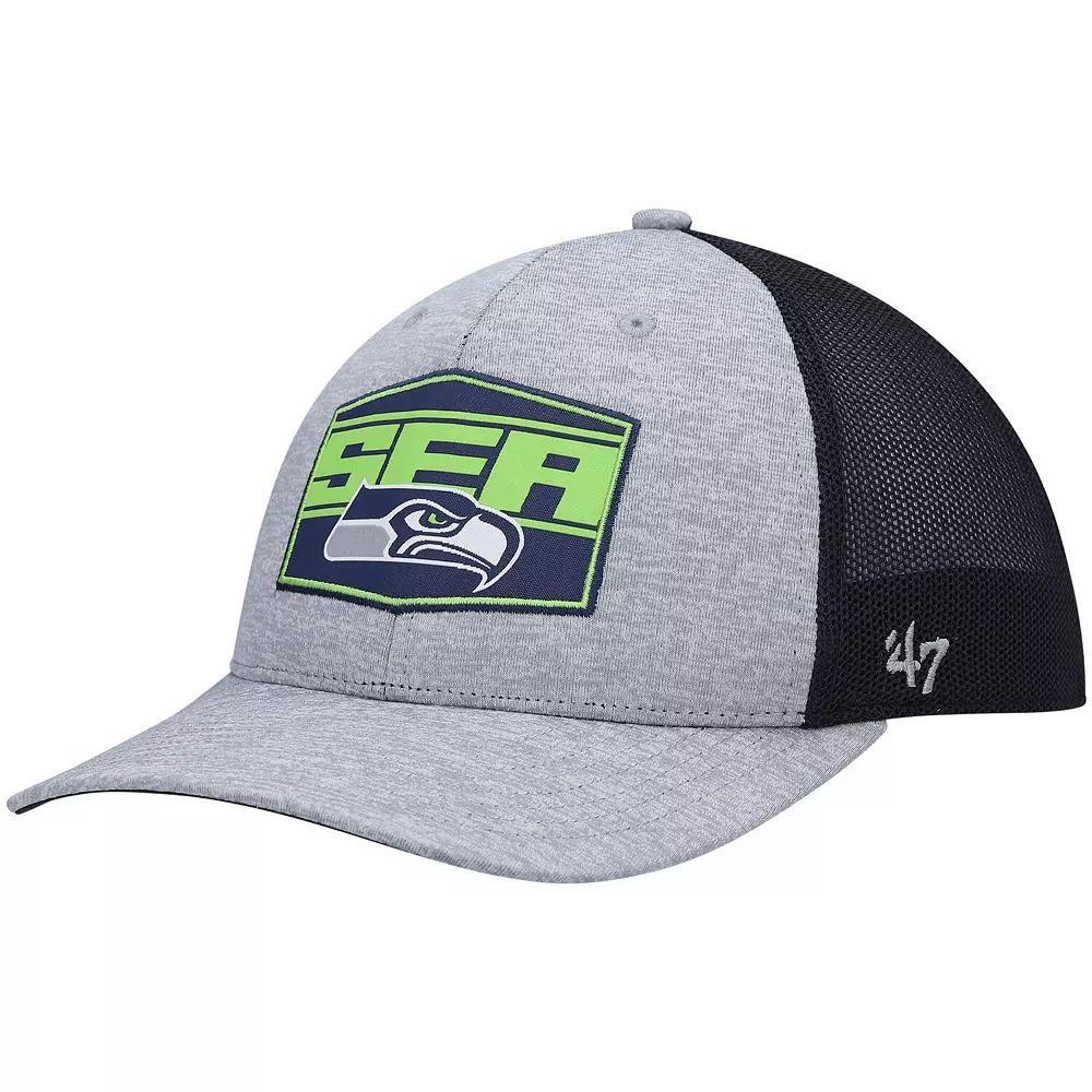 Men's '47 Heathered Gray/College Navy Seattle Seahawks Motivator Flex Hat, Size: Small/Medium, Grey Product Image