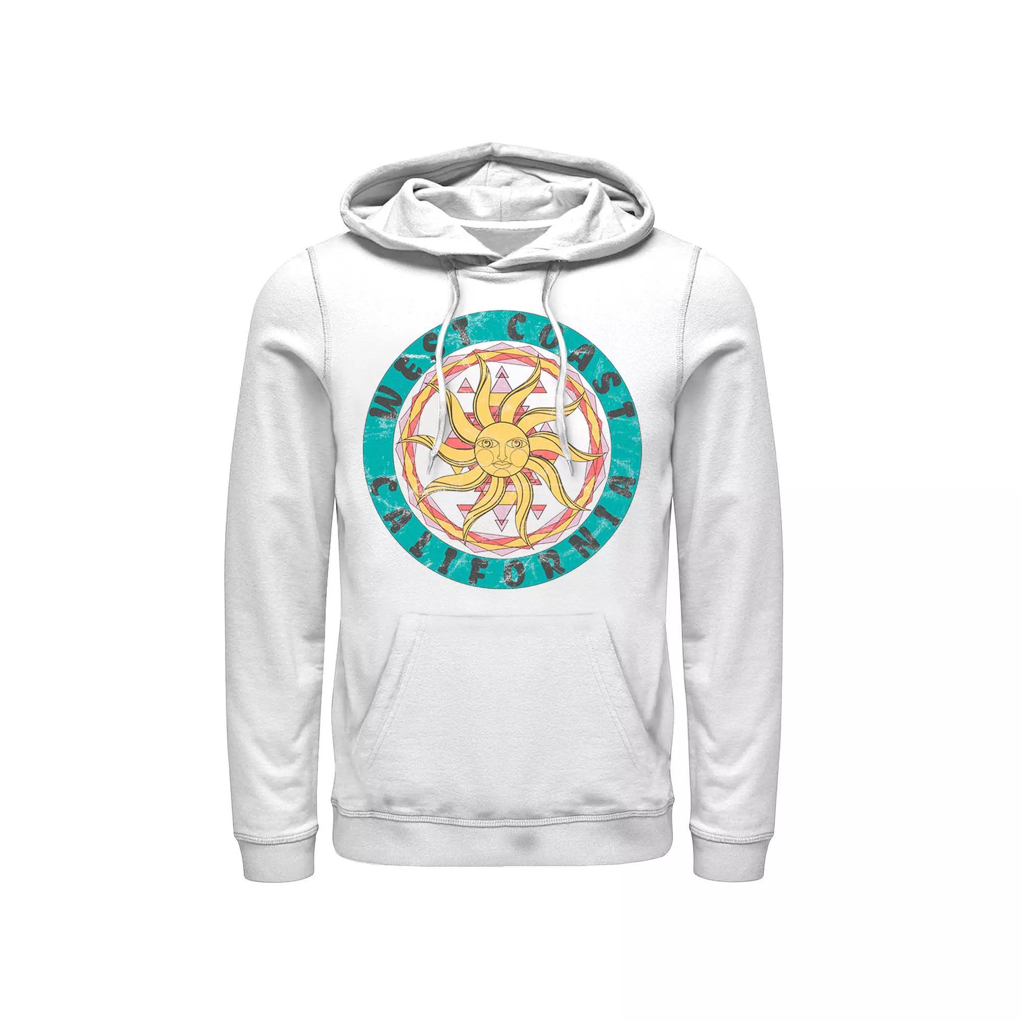 Men's Trendy West Coast Sun Hoodie, Size: Medium, White Product Image
