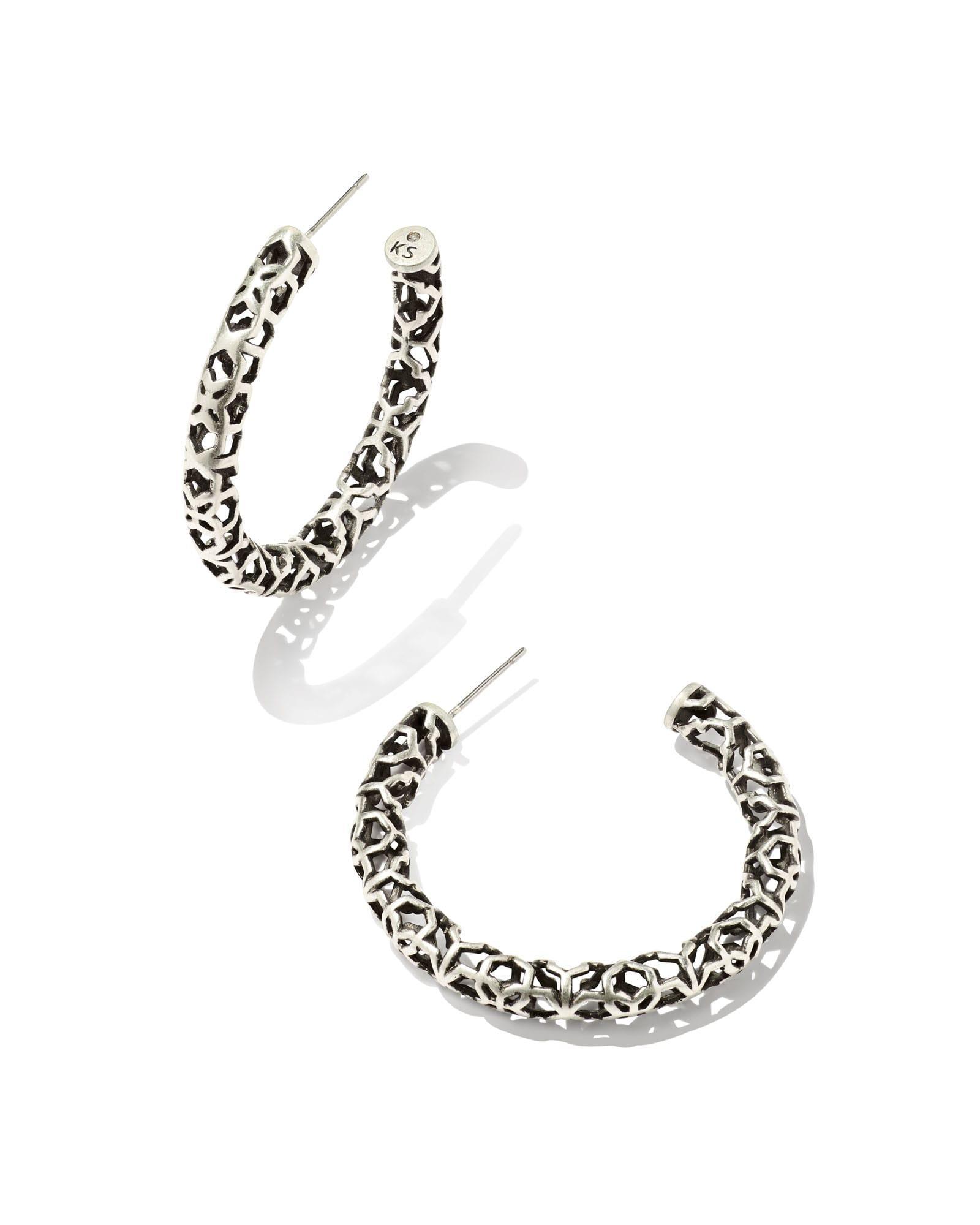 Maggie Small Hoop Earrings in Vintage Silver Product Image