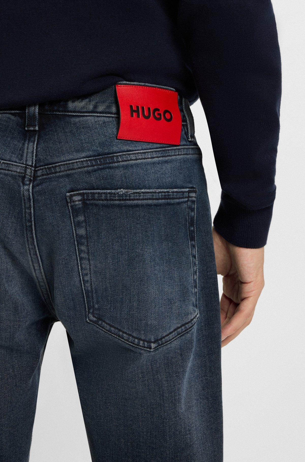 Extra-slim-fit jeans in mid-blue stretch denim Product Image