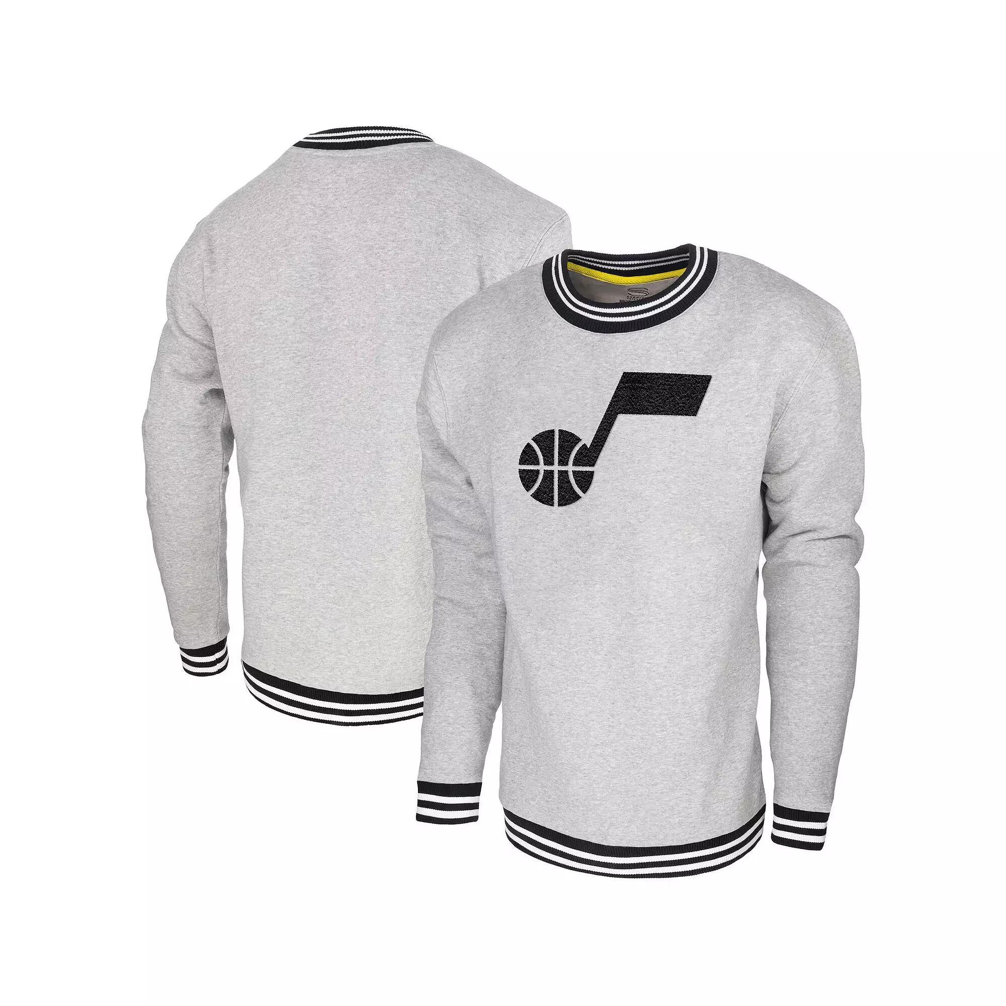 Men's Stadium Essentials Heather Gray Utah Jazz Club Level Pullover Sweatshirt, Size: 2XL, Jaz Grey Product Image