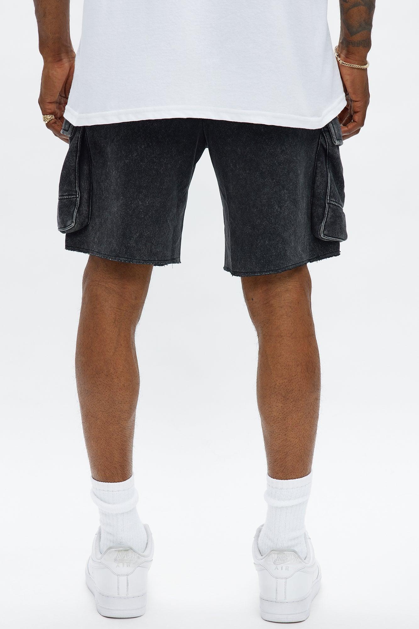 Tyson Bagged Off Cargo Relaxed Shorts - Black Male Product Image