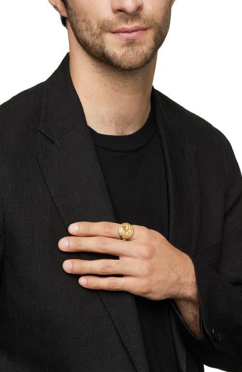 Mens Life and Death Duality Signet Ring in 18K Yellow Gold, 20MM Product Image