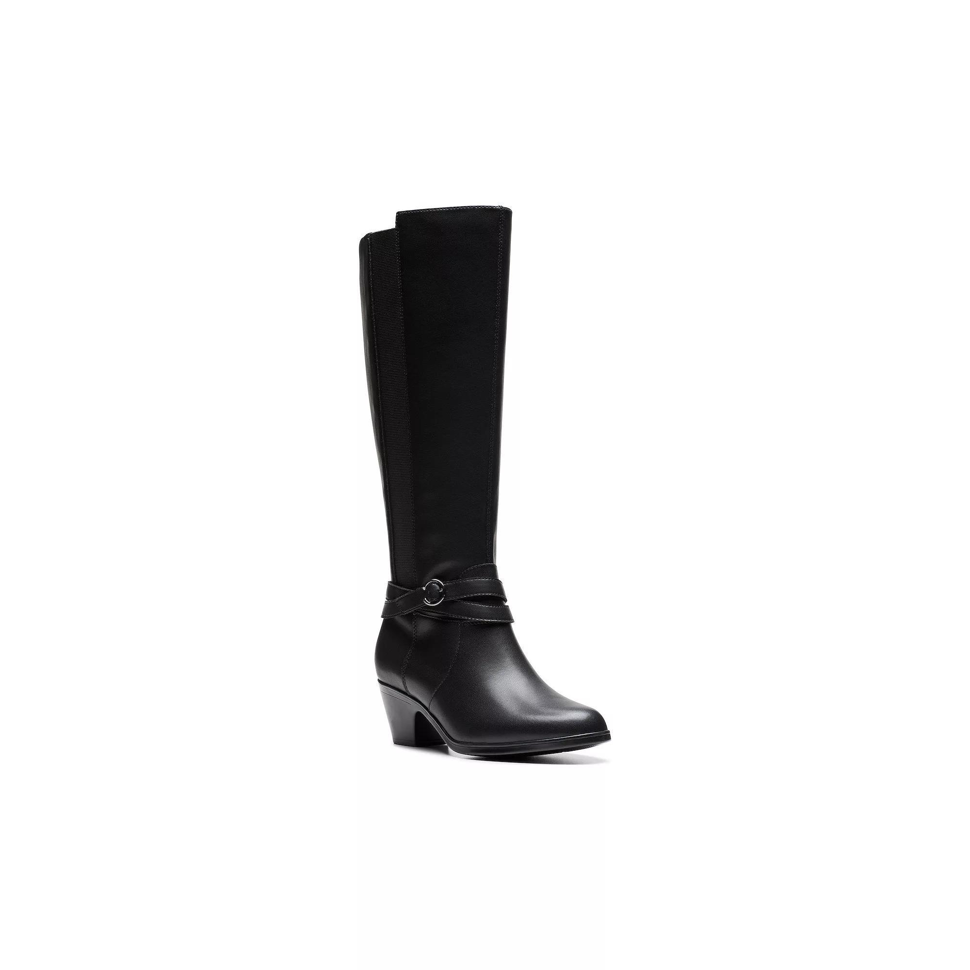 Clarks® Emily2 Dream Women's Leather Knee-High Dress Boots, Size: 9.5, Black Product Image