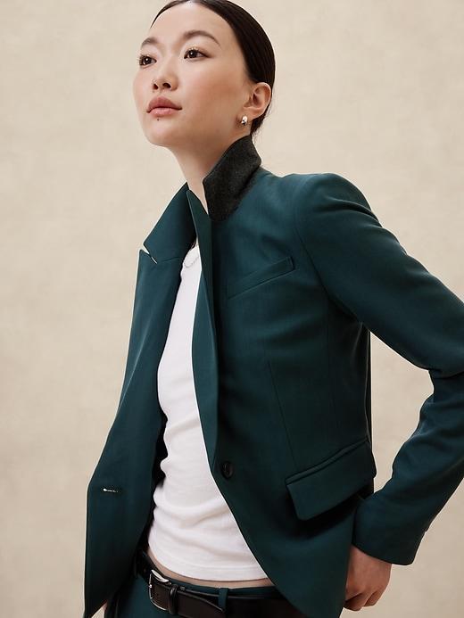 Herringbone Short Cutaway Blazer Product Image