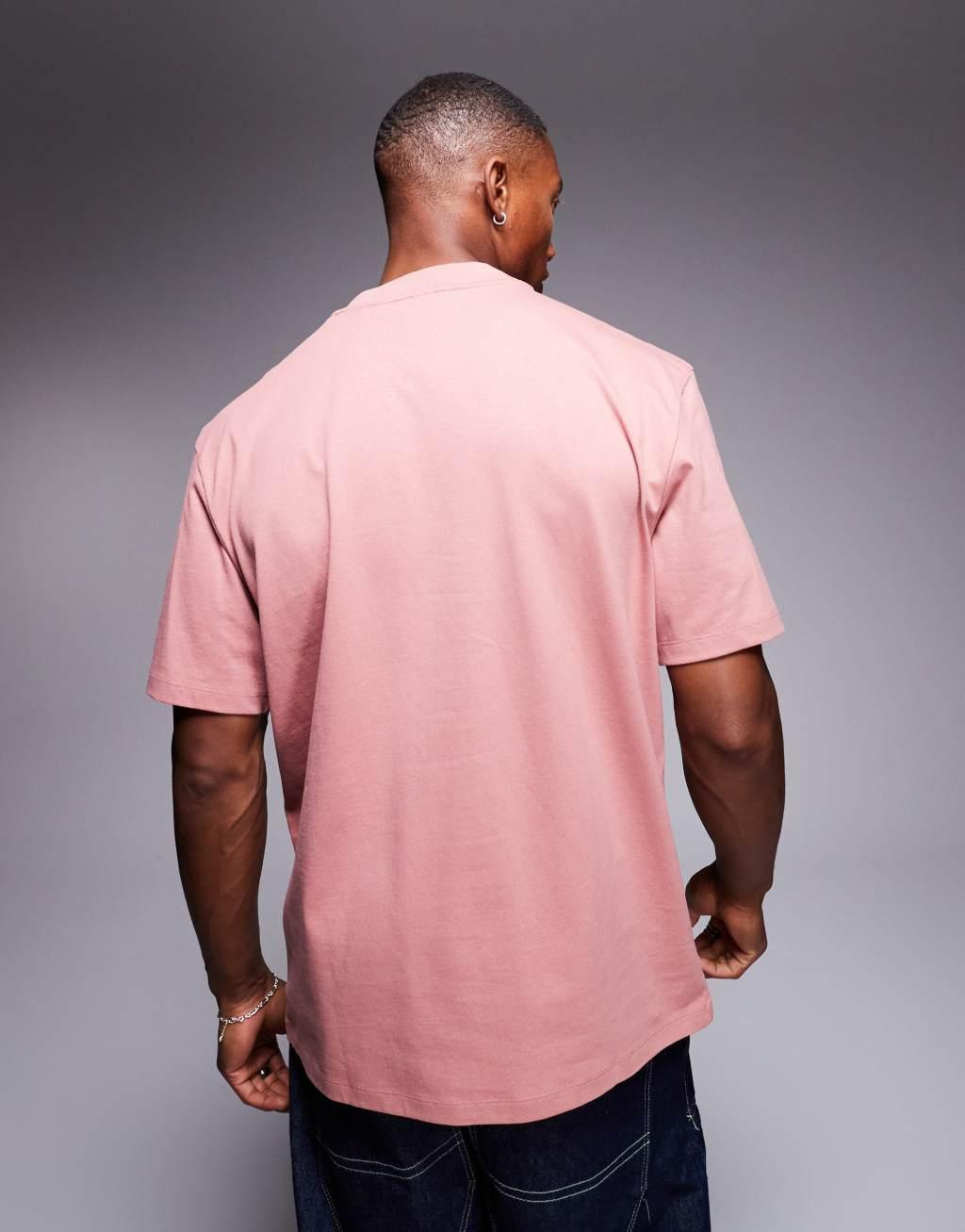 HUGO Red dapolino relaxed fit t-shirt in pink Product Image