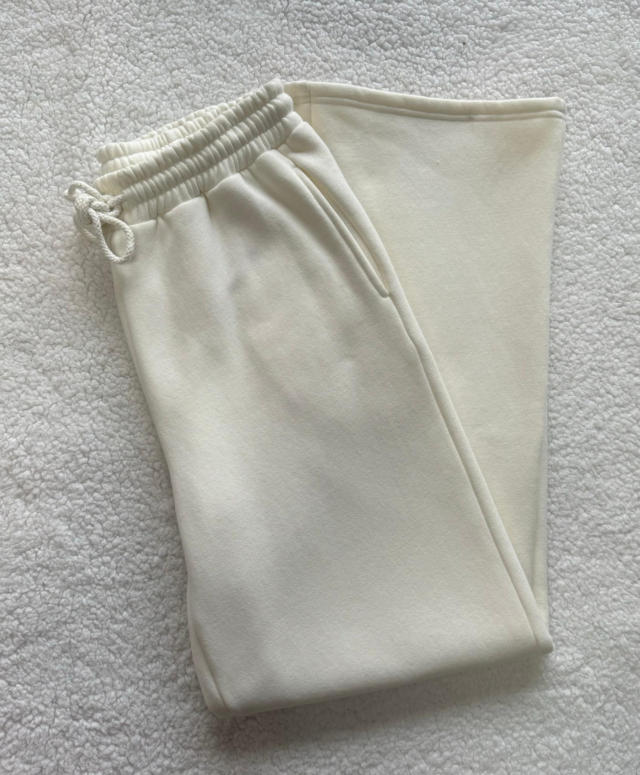 Ivory Basic  Blank Flare Sweatpants Product Image