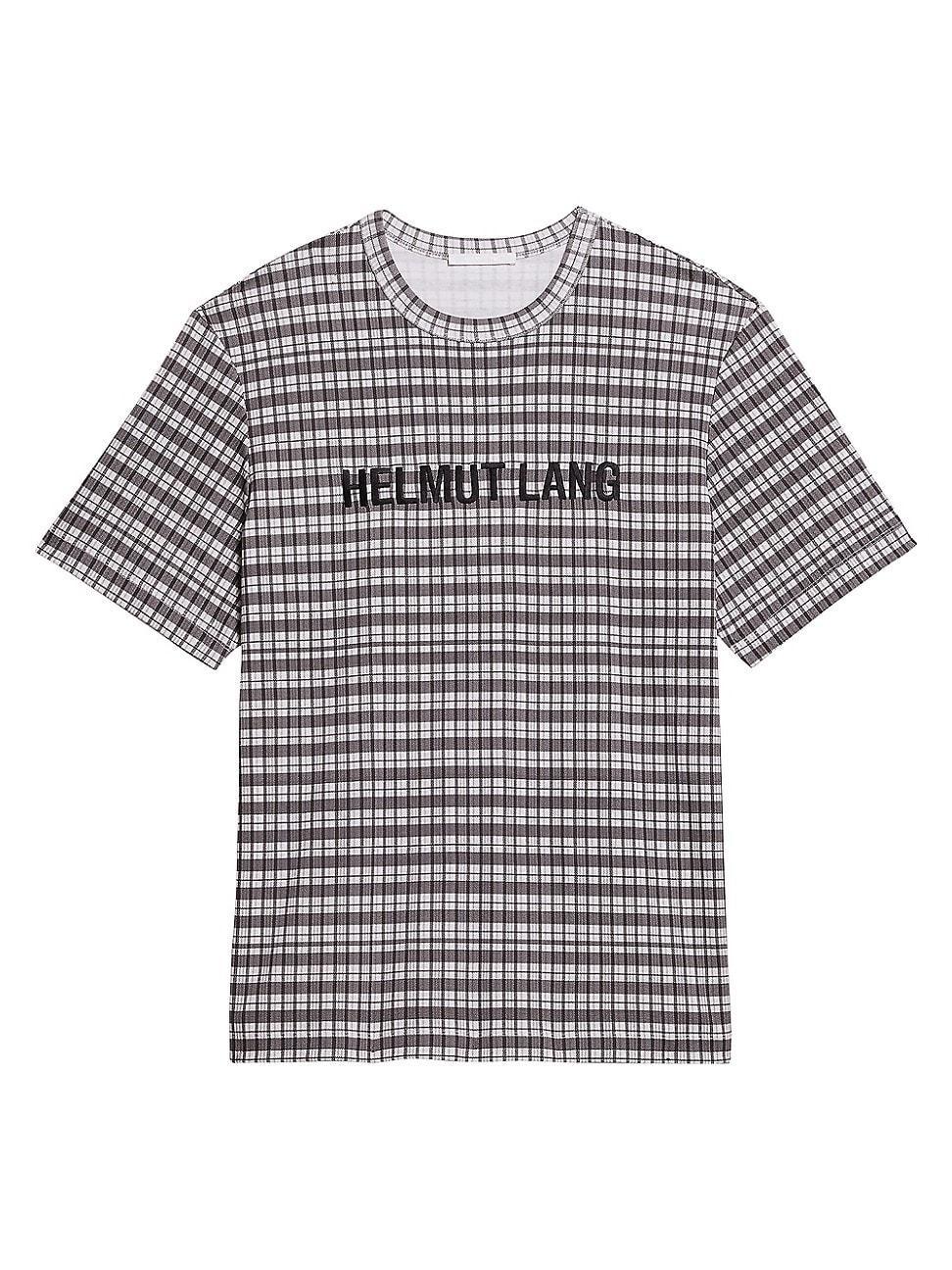 Mens Check T-Shirt with Embroidered Logo Product Image