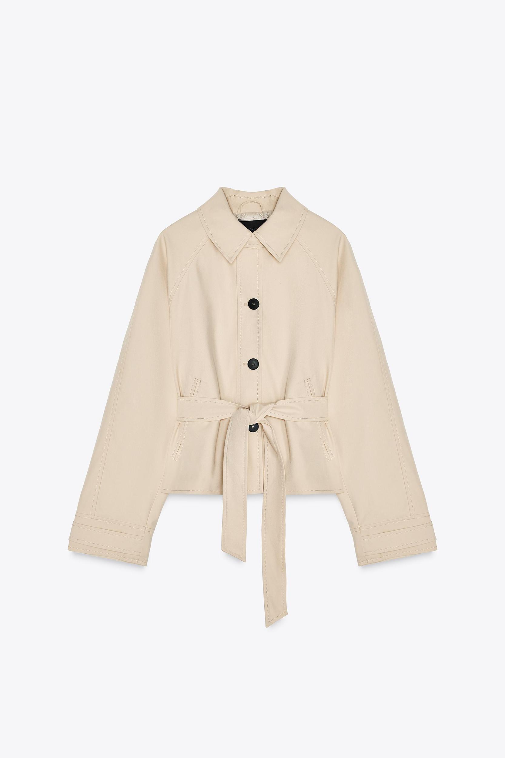 BELTED SHORT TRENCH COAT Product Image