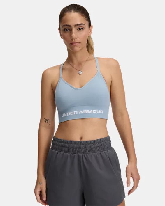 Women's Under Armour Vanish Seamless Low Long Sports Bra, Size: XL, Harbor Blue Product Image