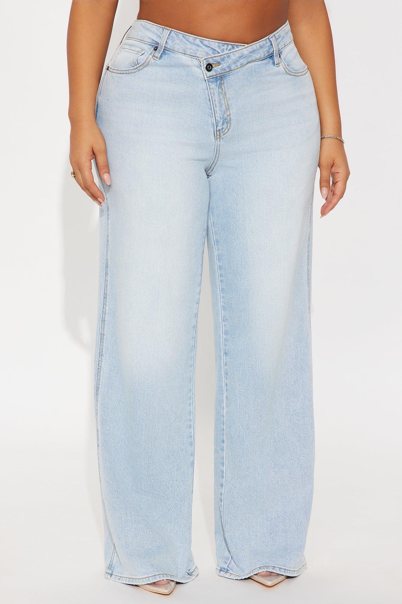 Eastside Low Rise Crossover Wide Leg Jean - Light Wash Product Image