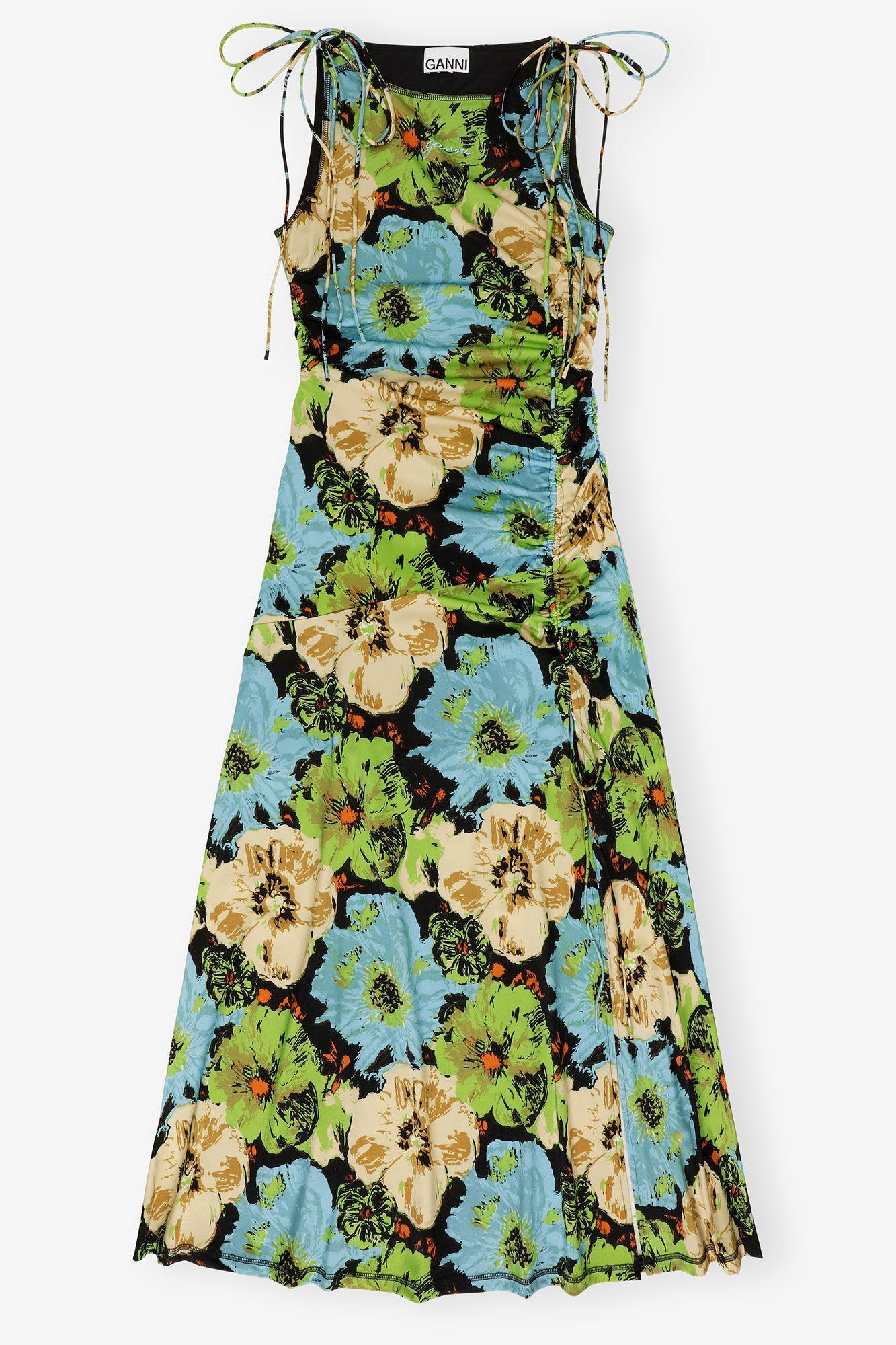 Floral Lycra Jersey Gathered Dress Product Image