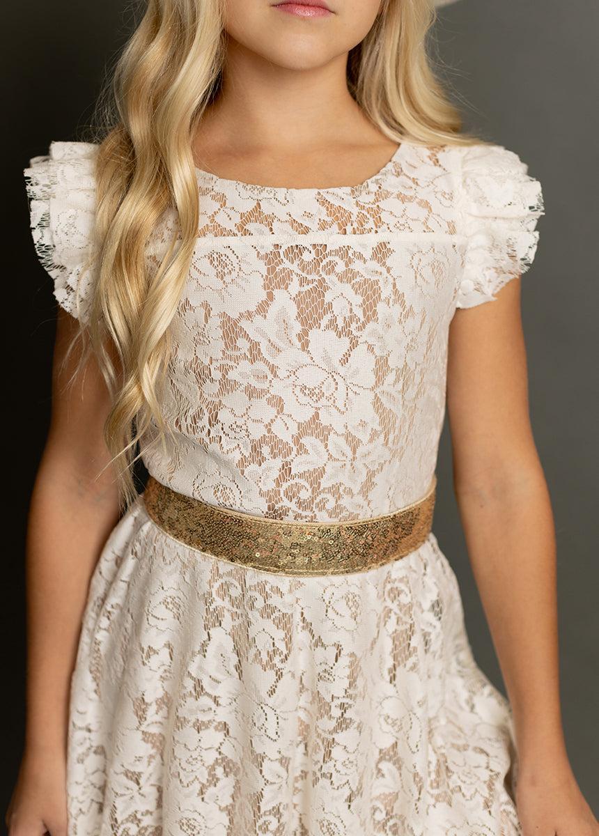 Angie Dress in Cream Girls Product Image