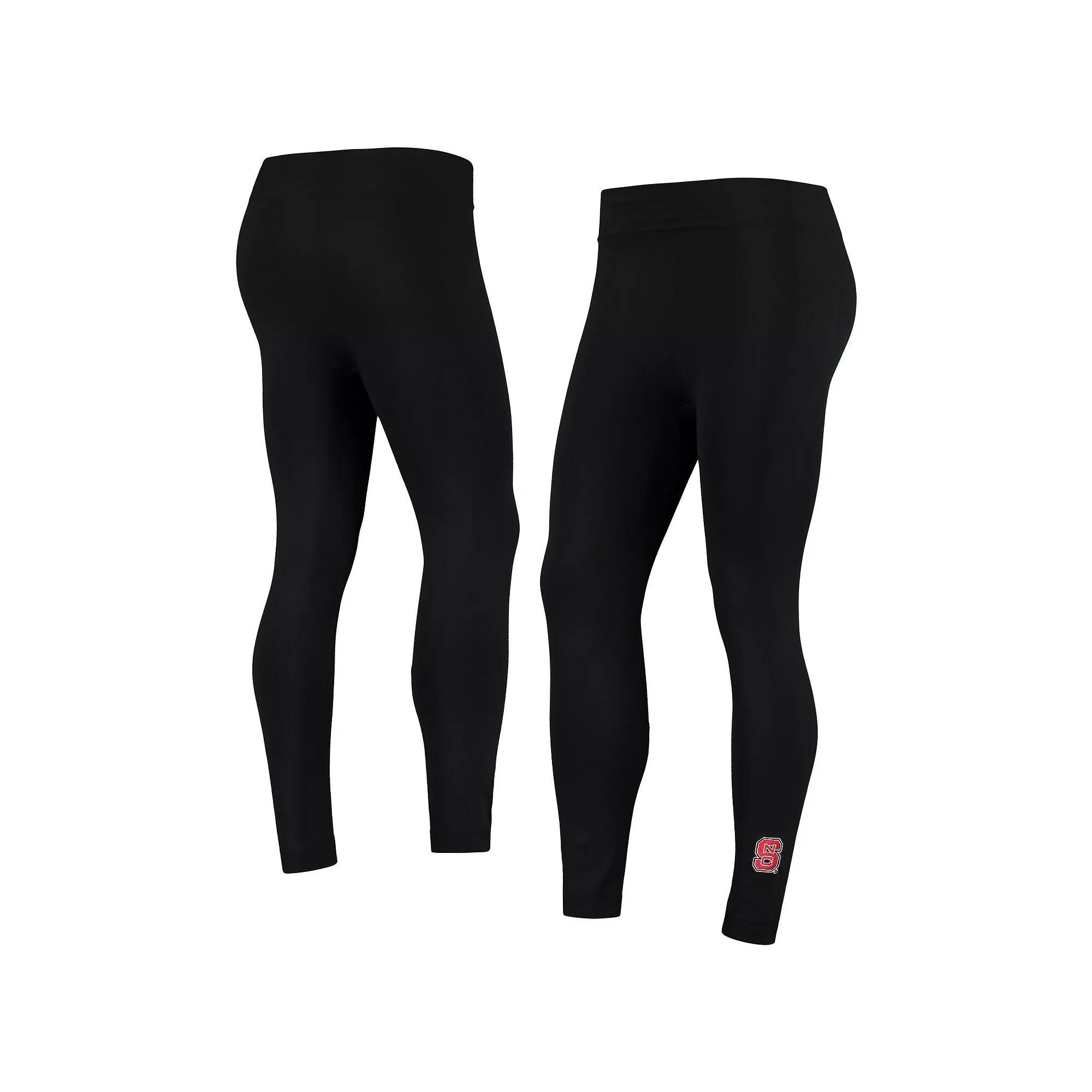 Women's ZooZatz Black NC State Wolfpack Fleece-Lined Leggings, Size: Large/XL, Nst Black Product Image