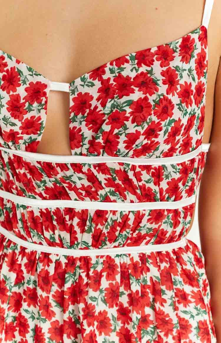 Kandi Red Floral Mini Dress Product Image