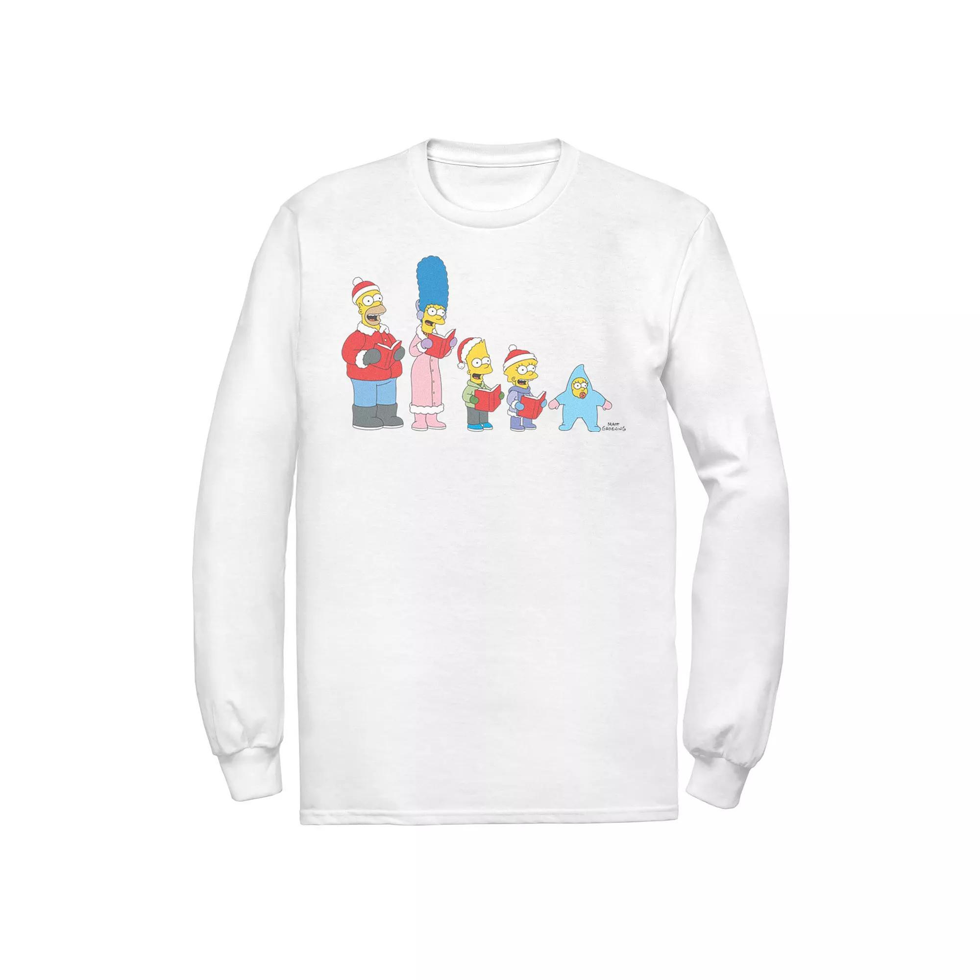 Men's The Simpsons Family Christmas Carolers Graphic Tee, Size: XXL, White Product Image