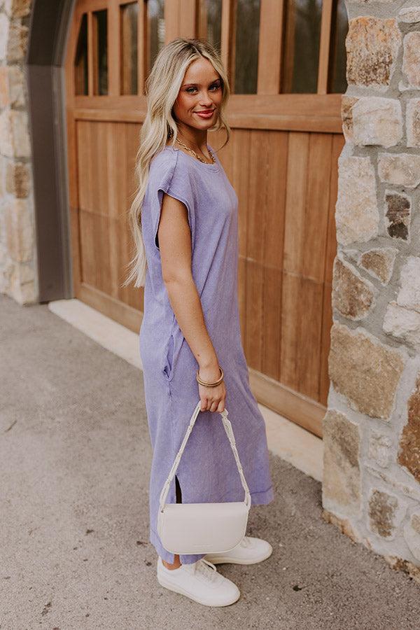 Beach Daydream Vintage Wash Midi Dress in Purple Product Image