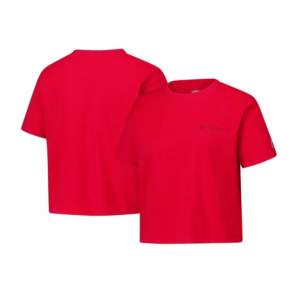 Women's League Collegiate Wear Red Georgia Bulldogs Clothesline Cotton Midi T-Shirt, Size: Small Product Image
