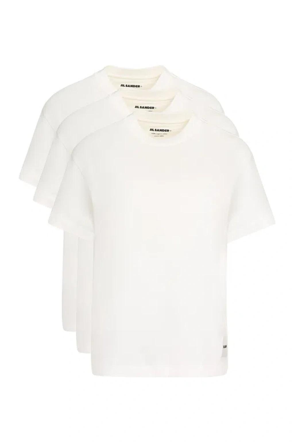 JIL SANDER 3-pack T-shirt With Front Logo In White Product Image