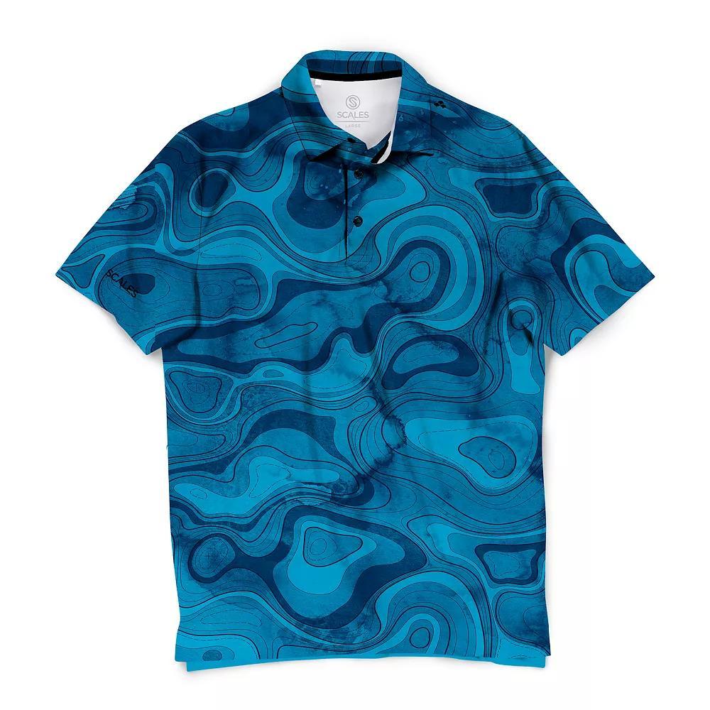 Men's SCALES Offshore Clubhouse Collection Golf Polo Shirt, Size: XXL, Blue Product Image