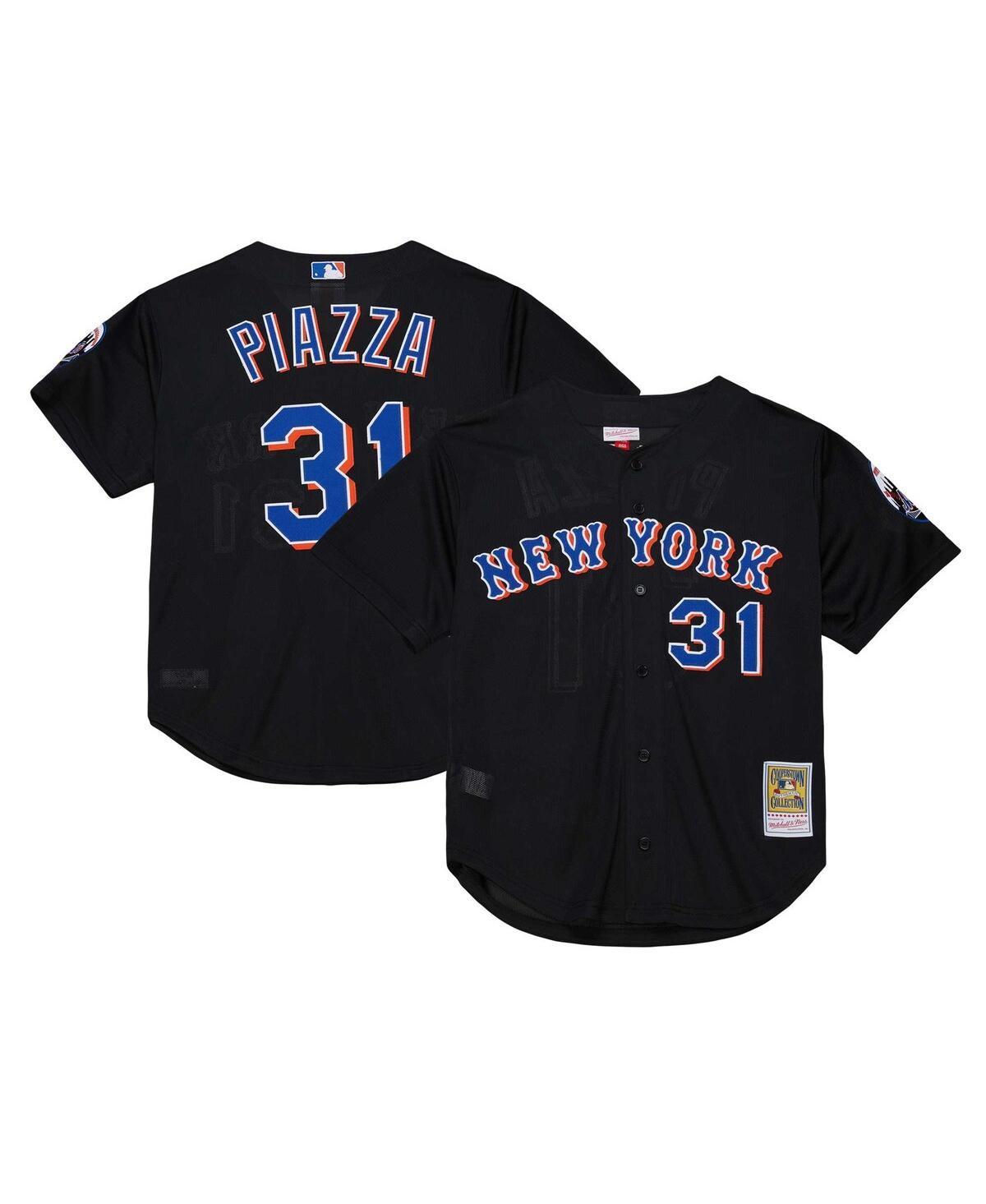 Men's Mitchell & Ness Mike Piazza Black New York Mets Cooperstown Collection 2000 Batting Practice Jersey, Size: Large Product Image