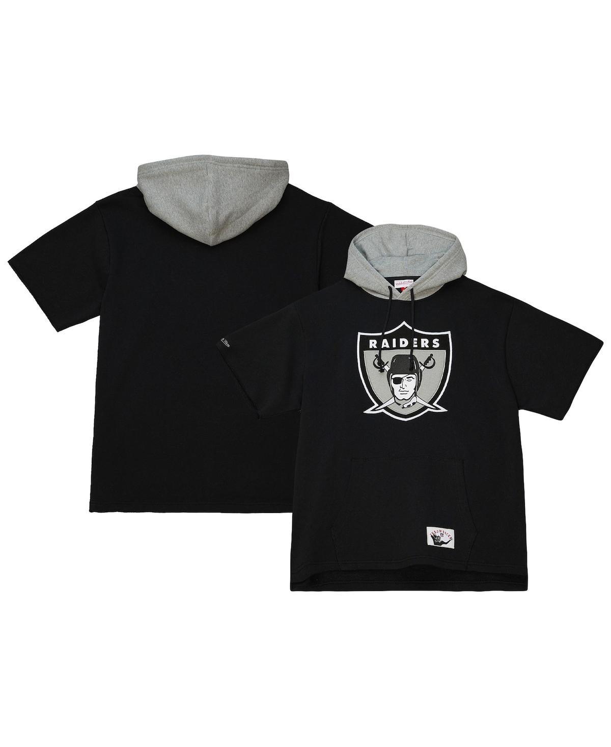 Men's Mitchell & Ness Black Las Vegas Raiders Postgame Short Sleeve Hoodie, Size: Medium, Lvr Black Product Image