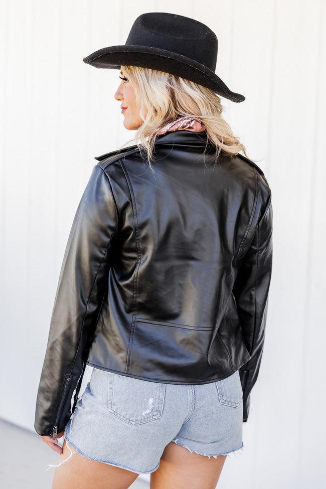 Meet Me There Black Faux Leather Moto Jacket FINAL SALE Product Image