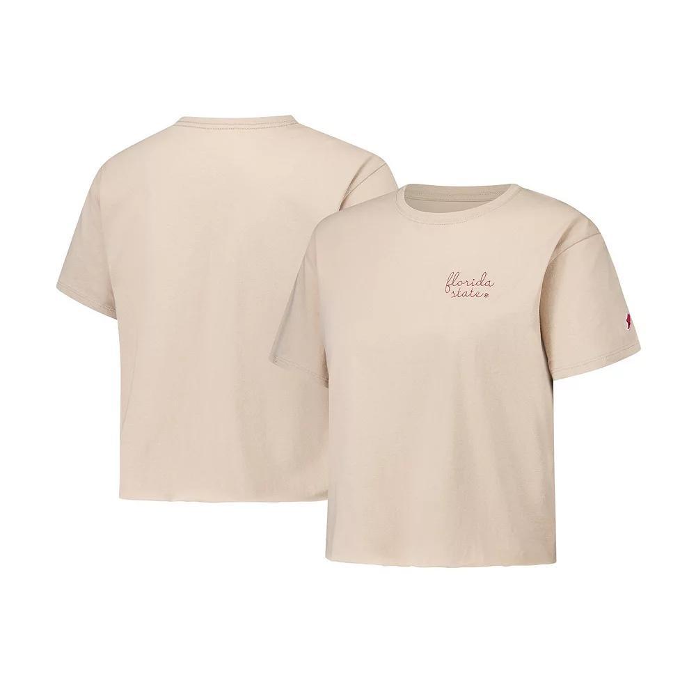 Women's League Collegiate Wear Tan Florida State Seminoles Clothesline Cotton Midi T-Shirt, Size: Small, Team Product Image