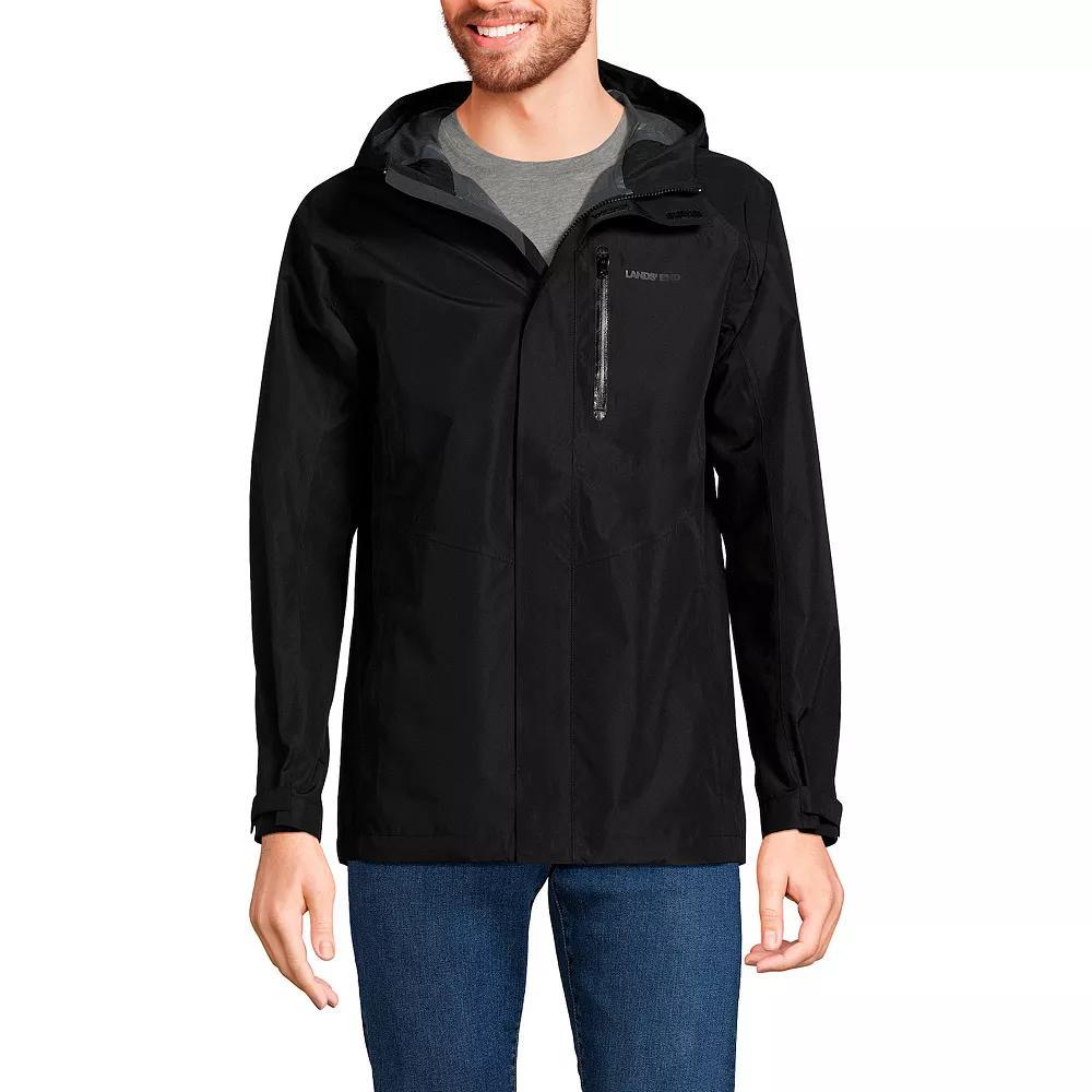 Men's Lands' End Waterproof Hooded Packable Rain Jacket, Size: Small, Radiant Blue Product Image