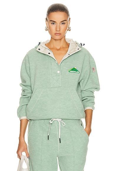 Moncler Grenoble Hoodie Sweater in Green Product Image