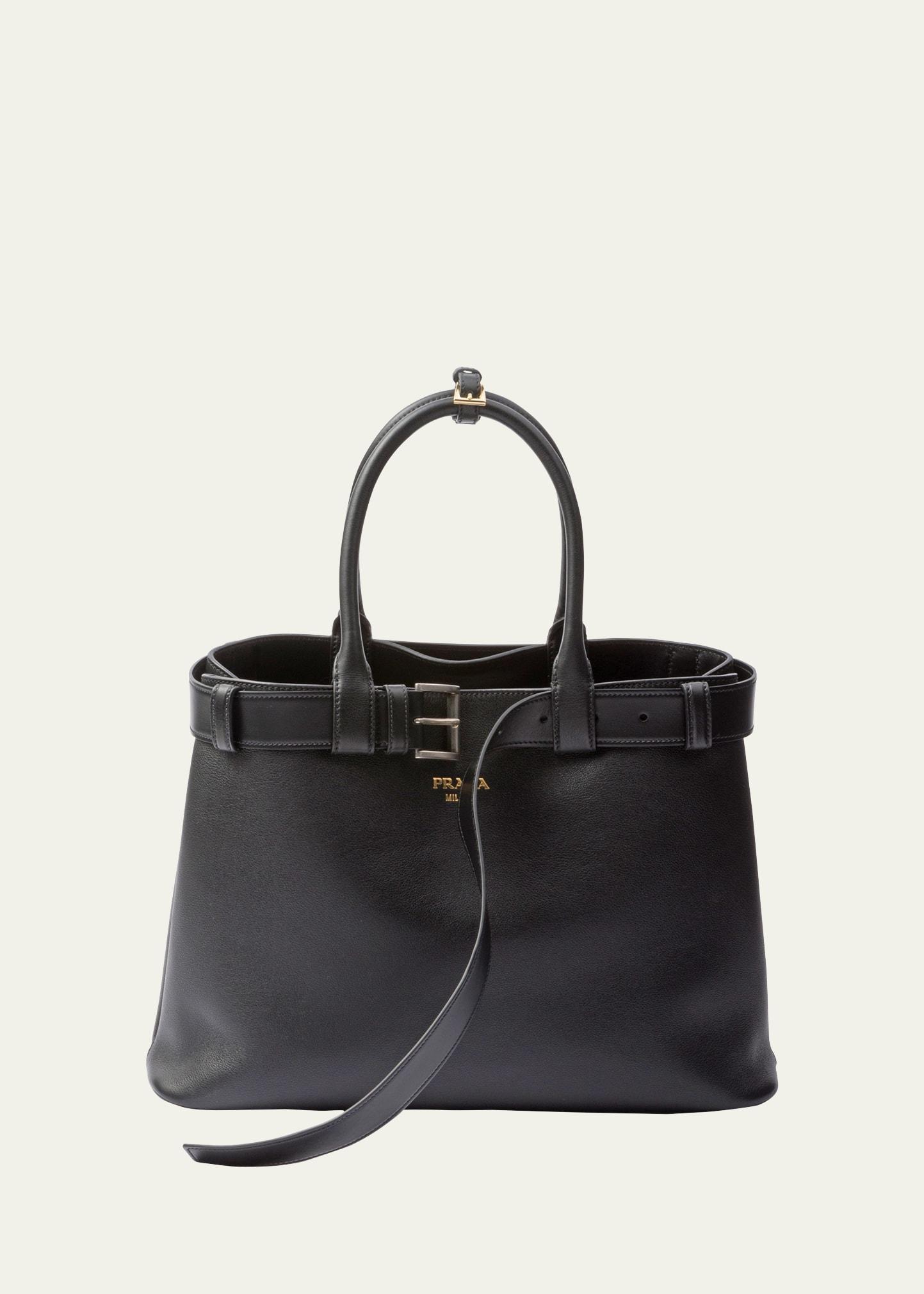 Womens Buckle Large Leather Handbag with Belt Product Image