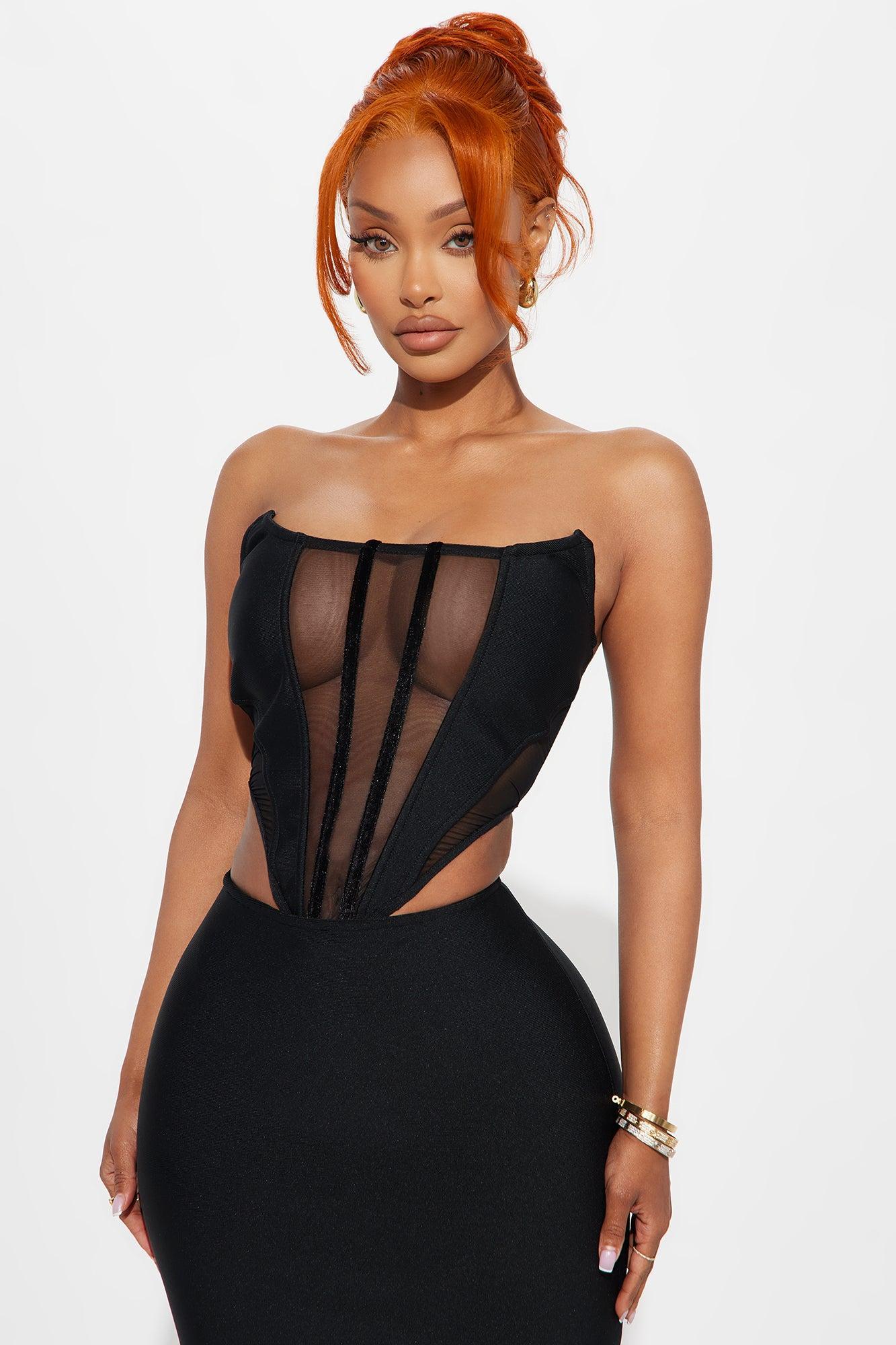 Kim Bandage Maxi Dress - Black Product Image