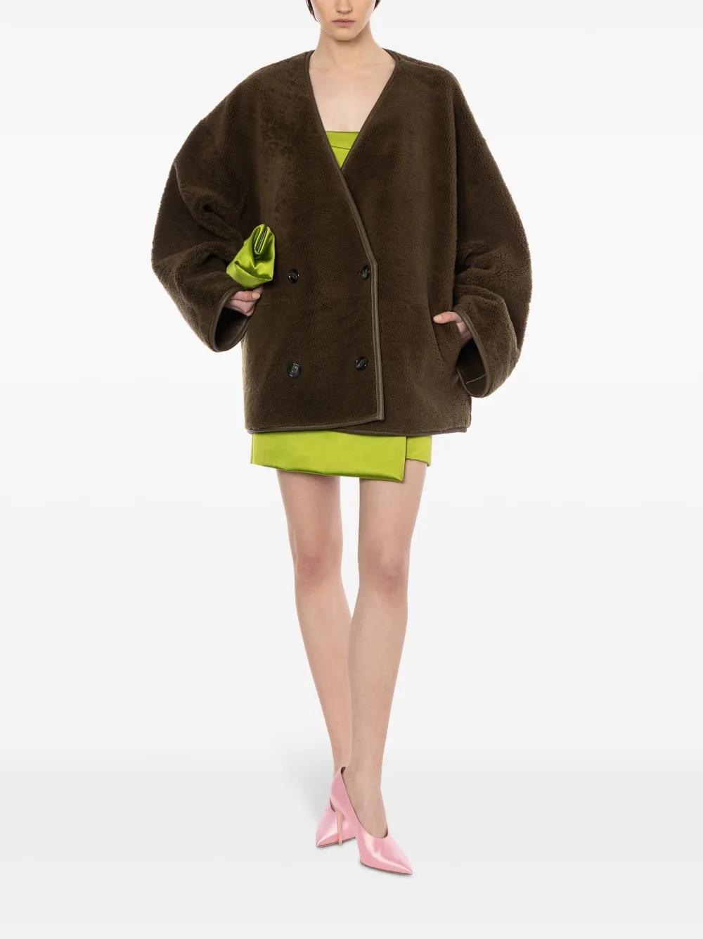 double-breasted shearling coat Product Image