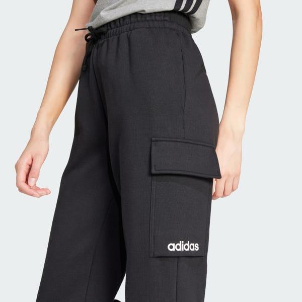 adidas Essentials Linear Fleece Cargo Pants Olive Strata XS Womens Product Image