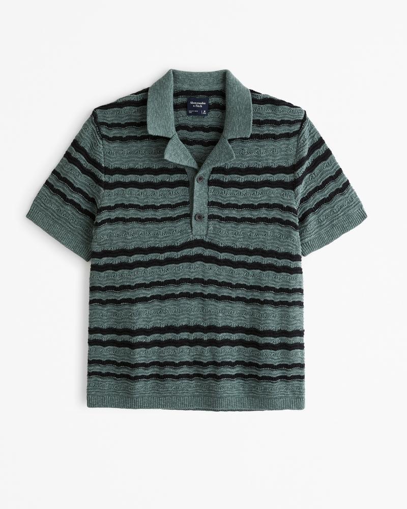 Camp Collar Cropped 2-Button Sweater Polo Product Image