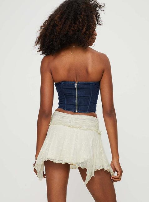 Ayra Lace Mini Skirt Cream Product Image