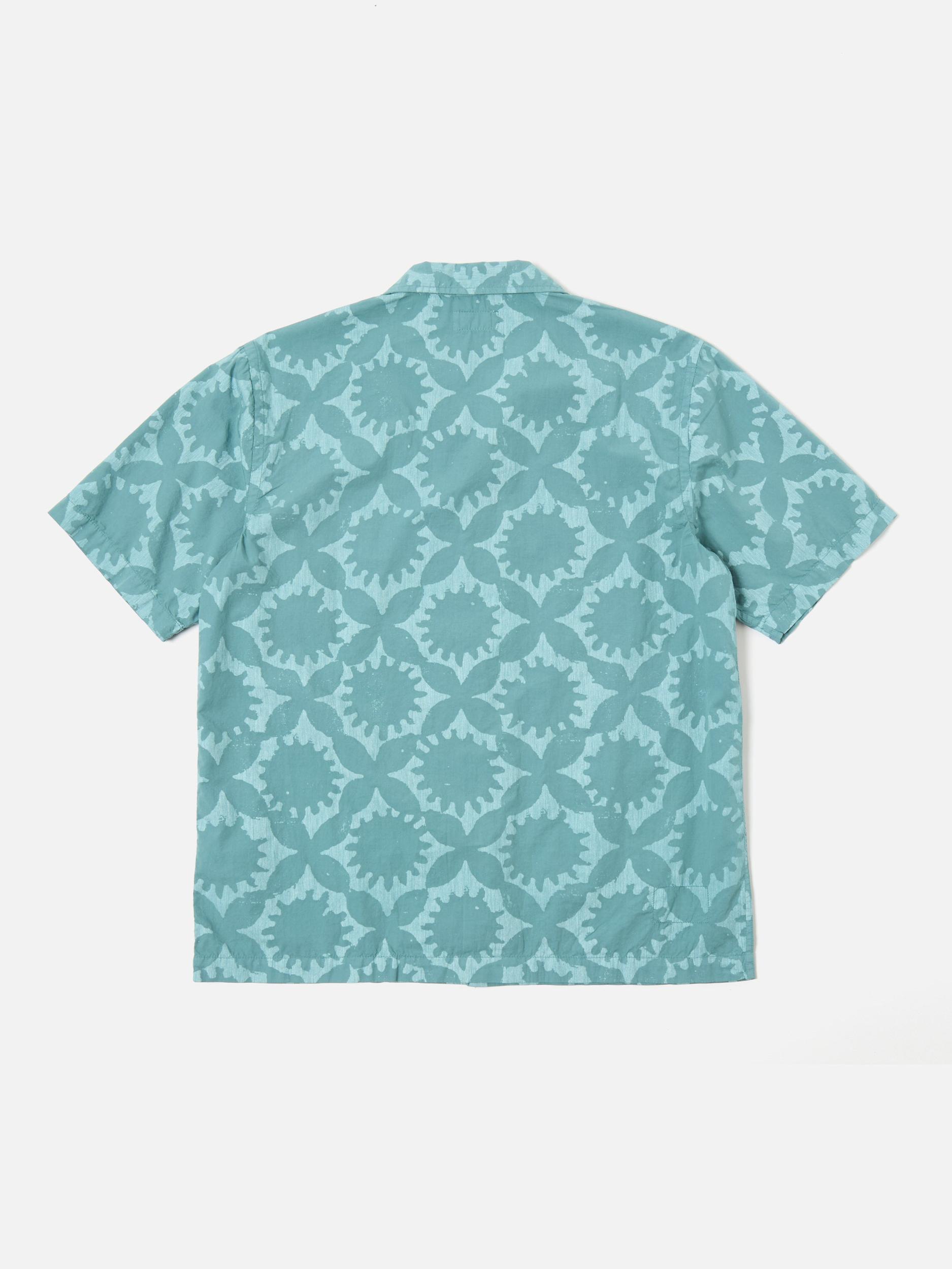 Universal Works Road Shirt in Sea Blue Sun Print Product Image