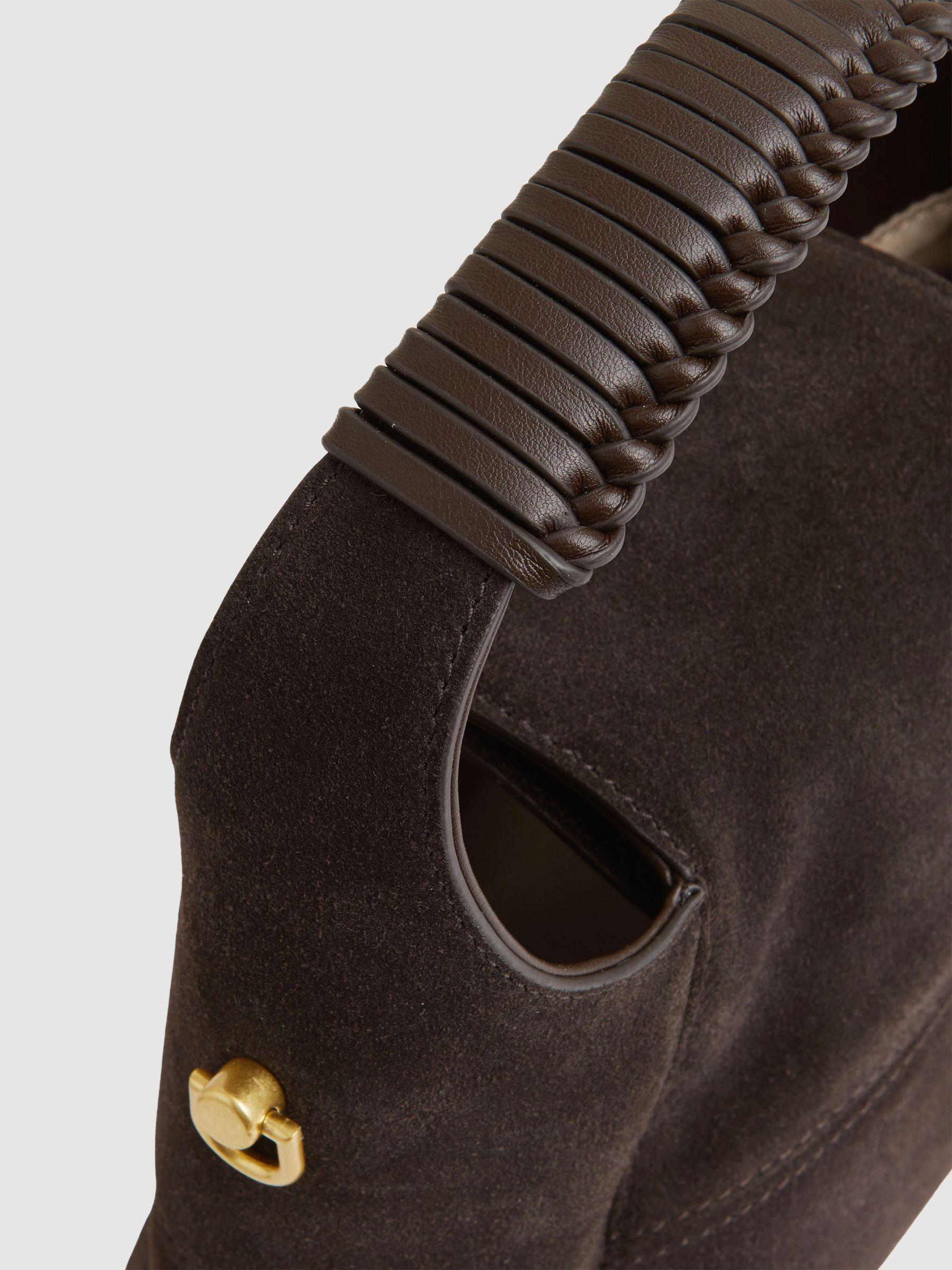 Suede Shoulder Bag in Chocolate Product Image