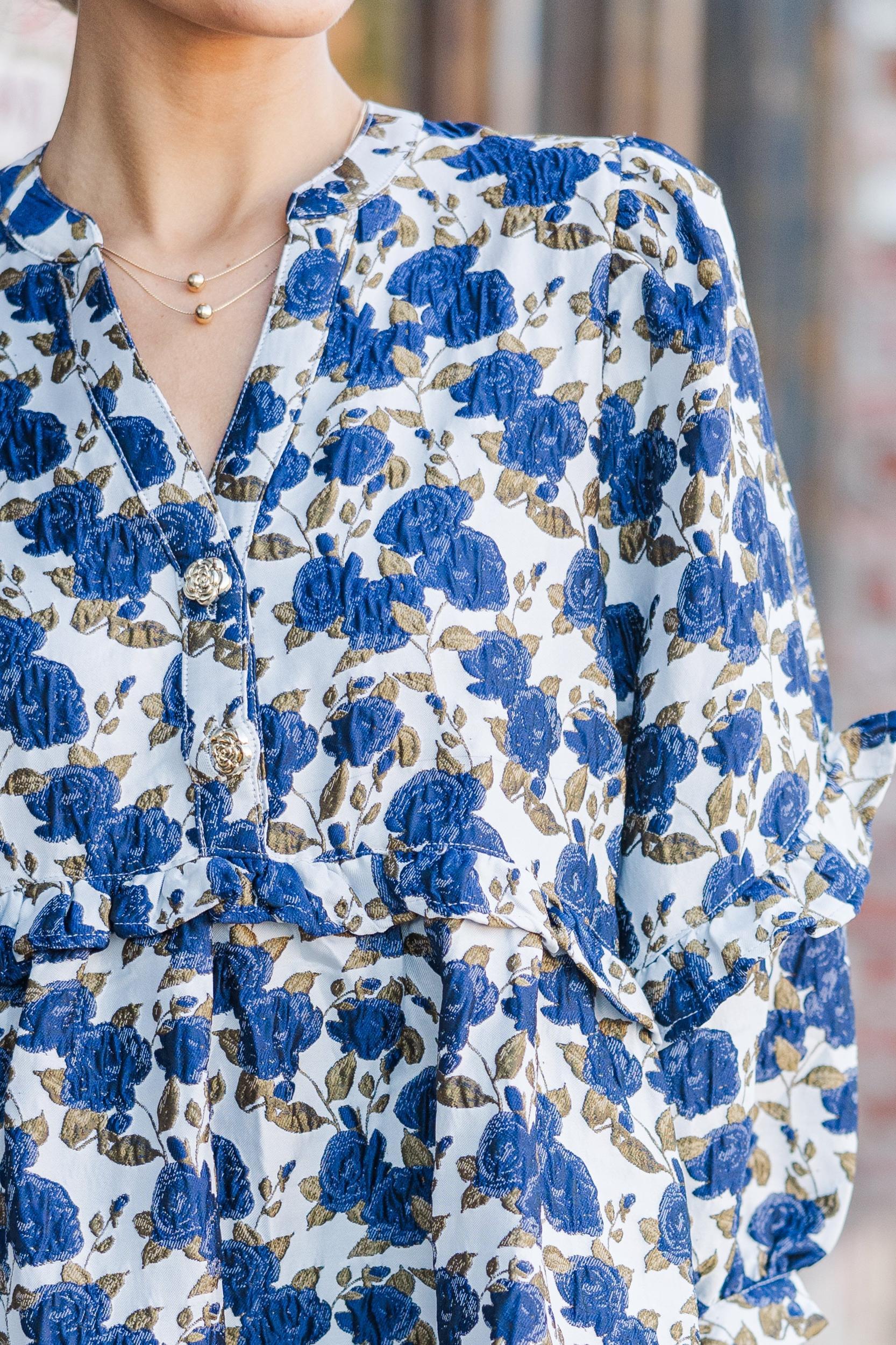 High Hopes Navy Blue Floral Dress Female Product Image