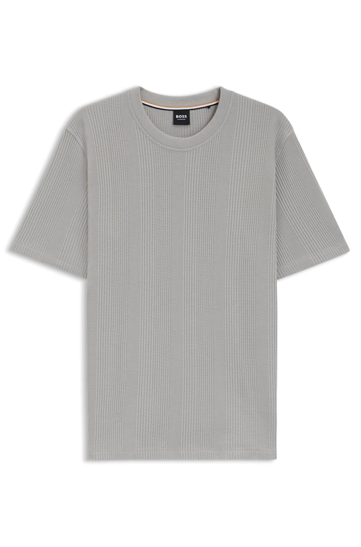 BOSS - T-shirt with waffle structure - Light Grey Product Image