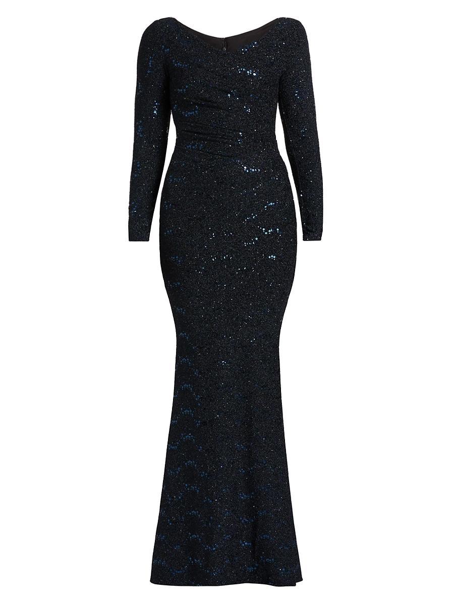 Womens Mesh Paillettes Mermaid Gown Product Image