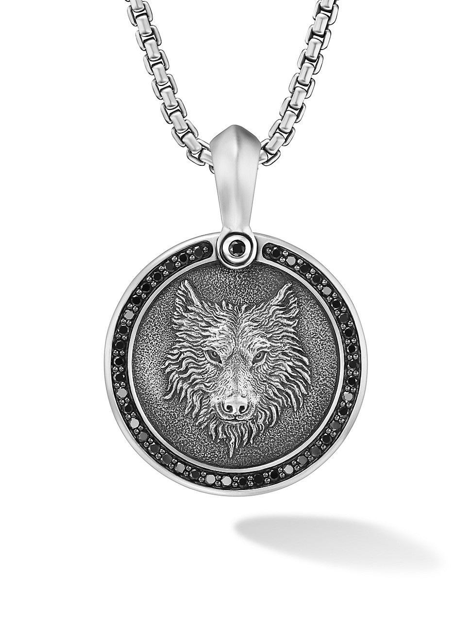Mens Petrvs Wolf Amulet in Sterling Silver Product Image